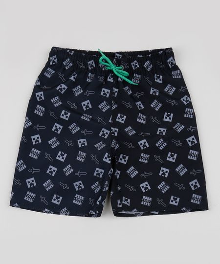 Bermuda-Infantil-Estampada-de-Minecraft-Preta-9914713-Preto_1