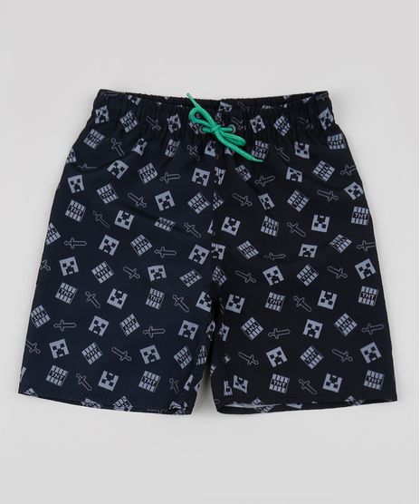 Bermuda-Infantil-Estampada-de-Minecraft-Preta-9914713-Preto_1