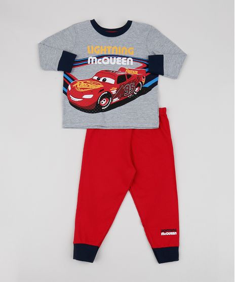 Pijama-de-Moletom-Infantil-McQueen-Os-Carros-Manga-Longa--Cinza-Mescla-9942709-Cinza_Mescla_1