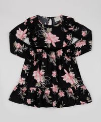 Vestido-Infantil-Estampada-Floral-Manga-Longa-Preta-9946429-Preto_1