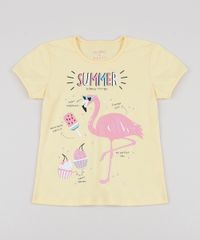 Blusa-Infantil-Flamingos-Manga-Curta-Amarela-9952888-Amarelo_1
