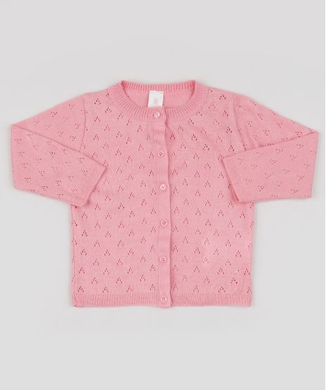 Cardigan-Infantil-em-Trico-Texturizado-Rosa-9948949-Rosa_1