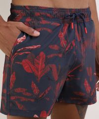 Short-Masculino-Estampado-de-Folhagem-com-Bolsos-Azul-Marinho-9943840-Azul_Marinho_2