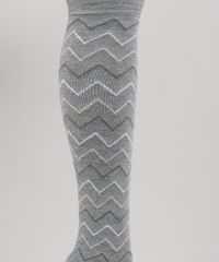 Meia-Feminina-3-4-Estampada-Zig-Zag-Cinza-Mescla-9954835-Cinza_Mescla_3