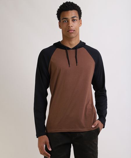 Camiseta-Masculina-Raglan-com-Capuz-Manga-Longa-Marrom-9826873-Marrom_1