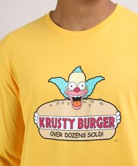 Camiseta-Masculina-Krusty-Burger-Os-Simpsons-Manga-Longa-Gola-Careca-Amarela-9951049-Amarelo_4