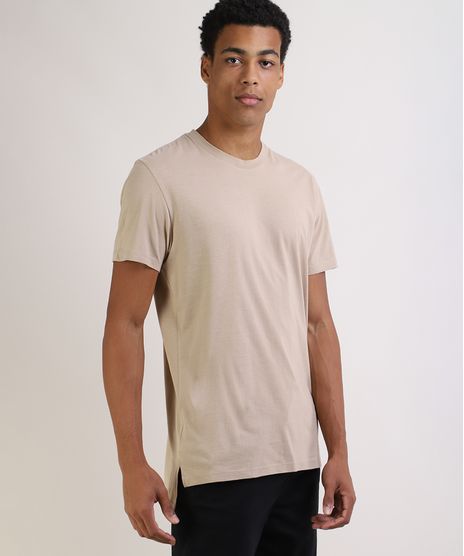 Camiseta-Masculina-Alongada-Manga-Curta-Gola-Careca-Bege-9953256-Bege_1