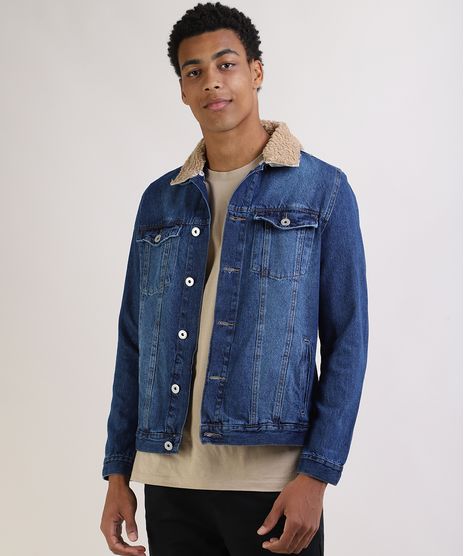 Jaqueta-Jeans-Masculina-Trucker-com-Pelo-Removivel-na-Gola-Azul-Escuro-9956501-Azul_Escuro_1