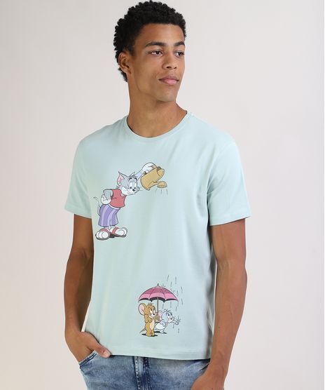 Camiseta-Masculina-Tom-e-Jerry-Manga-Curta-Gola-Careca-Verde-Claro-9952171-Verde_Claro_1