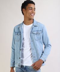 Jaqueta-Jeans-Masculina-Trucker-Manga-Longa-com-Bolsos-e-Botoes-Azul-Claro-9956498-Azul_Claro_1 Jaqueta-Jeans-Masculina-Trucker-Manga-Longa-com-Bolsos-e-Botoes-Azul-Claro-9956498-Azul_Claro_1