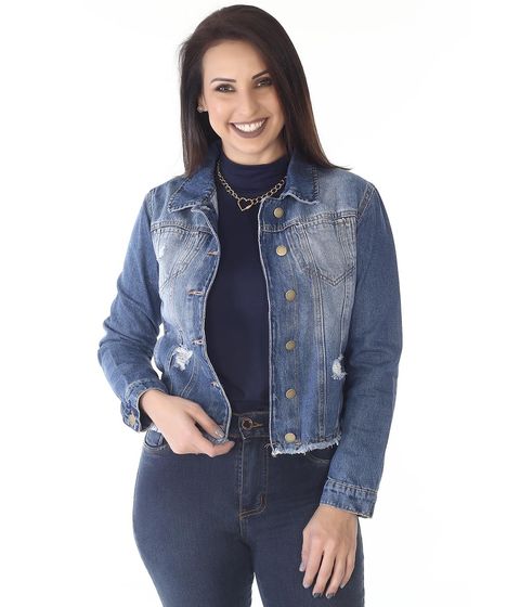 jaqueta jeans branca sawary