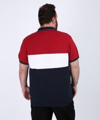 Polo-de-Piquet-Masculina-Plus-Size-Tradicional-com-Recortes-e-Bordado-Manga-Curta-Azul-Marinho-9954194-Azul_Marinho_2