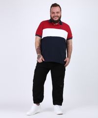 Polo-de-Piquet-Masculina-Plus-Size-Tradicional-com-Recortes-e-Bordado-Manga-Curta-Azul-Marinho-9954194-Azul_Marinho_3