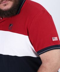 Polo-de-Piquet-Masculina-Plus-Size-Tradicional-com-Recortes-e-Bordado-Manga-Curta-Azul-Marinho-9954194-Azul_Marinho_4