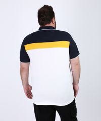 Polo-de-Piquet-Masculina-Plus-Size-Tradicional-com-Recortes-e-Bordado-Manga-Curta-Branca-9954195-Branco_2