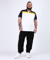 Polo-de-Piquet-Masculina-Plus-Size-Tradicional-com-Recortes-e-Bordado-Manga-Curta-Branca-9954195-Branco_3