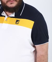 Polo-de-Piquet-Masculina-Plus-Size-Tradicional-com-Recortes-e-Bordado-Manga-Curta-Branca-9954195-Branco_4