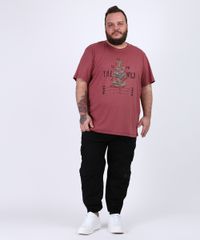 Camiseta-Masculina-Plus-Size--The-Wild--Manga-Curta-Gola-Careca-Vinho-9955113-Vinho_3
