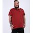 Polo-de-Piquet-Masculina-Plus-Size-Tradicional-com-Patch-Manga-Curta-Vermelha-9952431-Vermelho_1