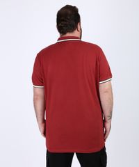 Polo-de-Piquet-Masculina-Plus-Size-Tradicional-com-Patch-Manga-Curta-Vermelha-9952431-Vermelho_2