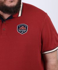 Polo-de-Piquet-Masculina-Plus-Size-Tradicional-com-Patch-Manga-Curta-Vermelha-9952431-Vermelho_4