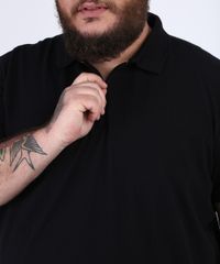 Polo-de-Piquet-Masculina-Plus-Size-Comfort-com-Ziper-Manga-Curta-Preta-9956352-Preto_4