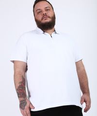 Polo-de-Piquet-Masculina-Plus-Size-Comfort-com-Ziper-Manga-Curta-Branca-9956353-Branco_1