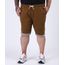 Bermuda-de-Sarja-Masculina-Plus-Size-Relaxed-com-Recortes-e-Cordao-Caramelo-9956627-Caramelo_1
