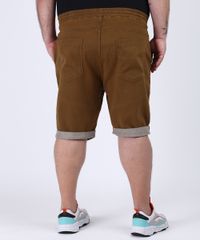 Bermuda-de-Sarja-Masculina-Plus-Size-Relaxed-com-Recortes-e-Cordao-Caramelo-9956627-Caramelo_2