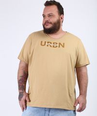 Camiseta-Masculina-Plus-Size--New-York--Manga-Curta-Gola-V-Bege-9956878-Bege_1