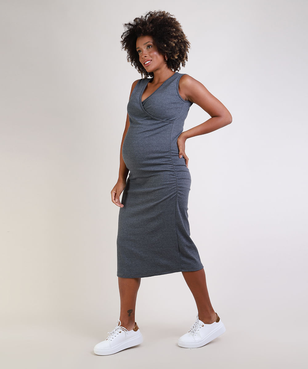 vestido transpassado gestante
