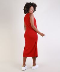 Vestido-Feminino-Gestante-Midi-Canelado-Transpassado-com-Franzido-Sem-Manga-Vermelho-9955983-Vermelho_2