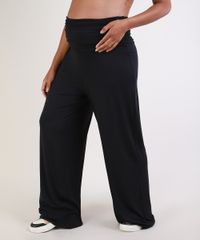 Calca-Feminina-Gestante-Pantalona-Cintura-Alta-com-Franzidos-Preta-9956004-Preto_1