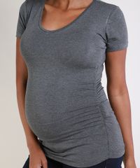 Blusa-Feminina-Gestante-Longa-com-Franzidos-Manga-Curta-Decote-Redondo-Cinza-Mescla-Escuro-9956009-Cinza_Mescla_Escuro_4