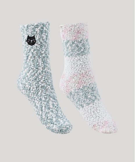 Kit-de-2-Meias-de-Inverno-Femininas-Cano-Alto-Texturizadas-Azul-Claro-9837822-Azul_Claro_1