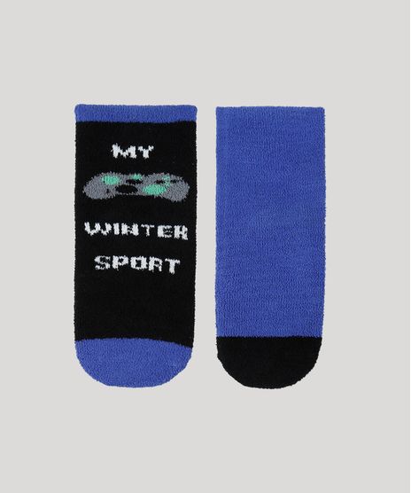 Kit-de-2-Meias-de-Inverno-em-Chenille-Infantil-Cano-Medio-Panda-Multicor-9927135-Multicor_1