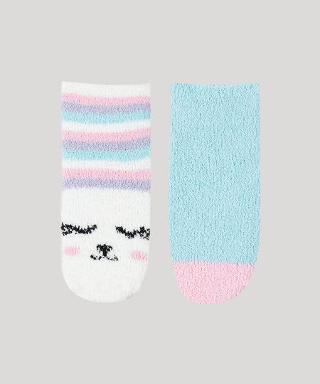 Kit-de-3-Meias-de-Inverno-Infantil-em-Chenille-Cano-Medio-Lhama-Multicor-9927137-Multicor_1