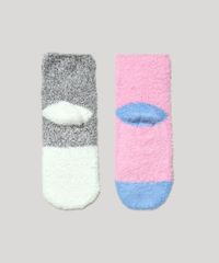 Kit-de-2-Meias-de-Inverno-Infantil-em-Chenille-Cano-Medio-Panda-Multicor-9927136-Multicor_2