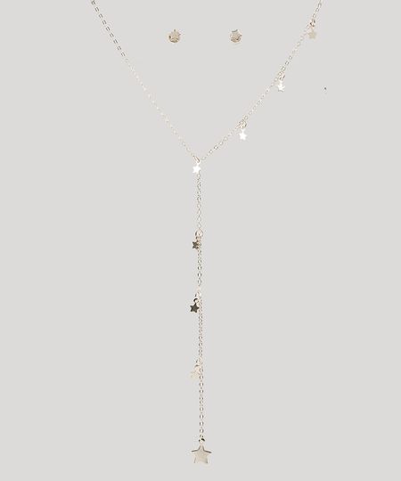 Kit-de-Brinco---Colar-Folheados-com-Pingente-de-Estrela-Dourado-9943786-Dourado_1