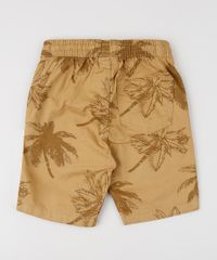 Bermuda-Infantil-Estampada-de-Coqueiros-com-Bolsos-Marrom-Claro-9945423-Marrom_Claro_2
