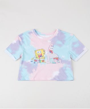 Blusa-Juvenil-Cropped-Bob-Esponja-Estampada-Tie-Dye-Manga-Curta-Azul-9955606-Azul_1