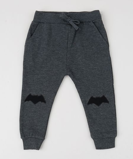 Calca-em-Moletom-Infantil-Batman-Cinza-Mescla-9358066-Cinza_Mescla_1