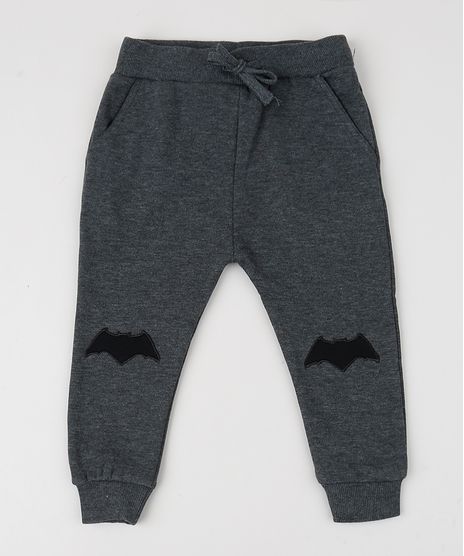 Calca-em-Moletom-Infantil-Batman-Cinza-Mescla-9358066-Cinza_Mescla_1