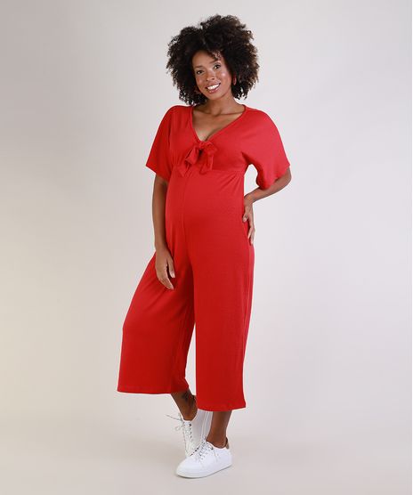Macacao-Feminino-Gestante-Pantacourt-com-No-Manga-Curta-Vermelho-9955990-Vermelho_1