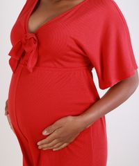 Macacao-Feminino-Gestante-Pantacourt-com-No-Manga-Curta-Vermelho-9955990-Vermelho_5