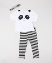 Conjunto-Infantil-de-Ursinho-Manga-longa---Calca-Legging-Listrada---Faixa-Para-Cabelo--Branco-9944846-Branco_1