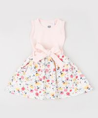 Vestido-Infantil-Estampado-Floral-com-Faixa-para-Amarrar-sem-Manga-Rosa-9947985-Rosa_1
