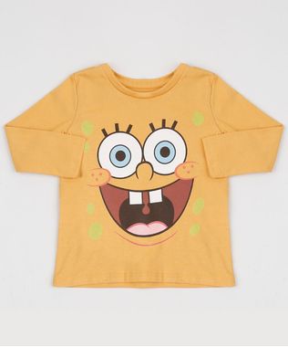 Camiseta-Infantil-Bob-Esponja-Manga-Longa-Amarela-9955083-Amarelo_1