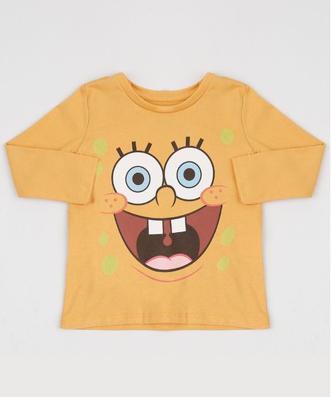 Camiseta-Infantil-Bob-Esponja-Manga-Longa-Amarela-9955083-Amarelo_1