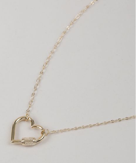 Colar-Feminino-Mosquetao-Folheado-com-Pingente-de-Coracao-Dourado-9957920-Dourado_1